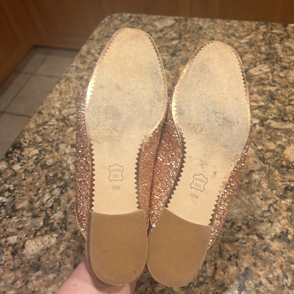 Tory Burch Amelia backless Glitter Mule Size 10M rose gold slide on shoe - Picture 7 of 13